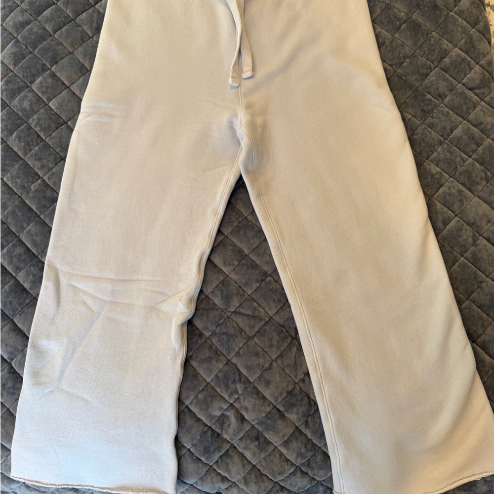 Light Blue Wide-Leg Catherine sweatpants, triple fleece